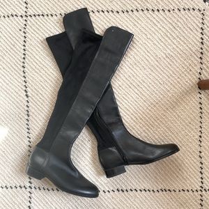Anthropologie high black leather boots